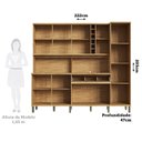 Ver imagem 3 de Armário de Cozinha Compacta 8 Portas 1 Gaveta e Mini Adega 222cm 100% MDF Suécia Espresso Móveis Cinza/Amêndoa