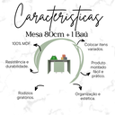 Ver imagem 7 de Mesa Organizadora de Brinquedos Infantil 1 Baú 100% Mdf Plancasa Verde Jade