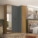 Ver imagem 1 de Guarda-Roupa de Canto Reto 100% MDF 4 Portas Espelho Altezza Clean