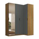 Ver imagem 2 de Guarda-Roupa de Canto Reto 100% MDF 4 Portas Espelho Altezza Clean