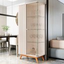 Ver imagem 4 de Cristaleira Ripada com 3 Prateleiras de Vidro Dijon Pérola