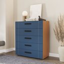 Ver imagem 1 de Cômoda 6 Gavetas Lisboa Azul/Freijó