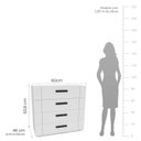 Ver imagem 3 de Cômoda 4 Gavetas Lisboa Móveis 83,8cm x 90cm Branco