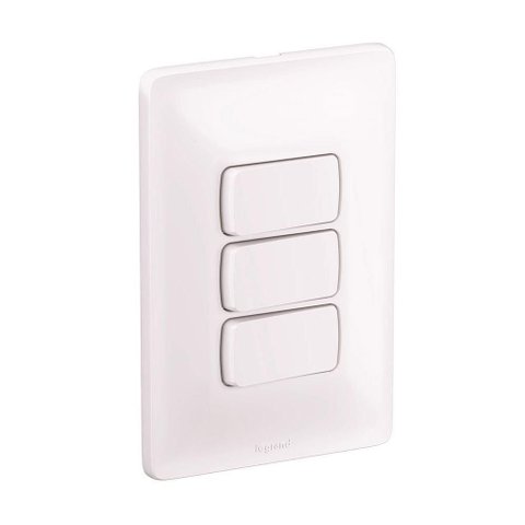 3 Interruptores Simples 4x2 10a 250v Zeffia - 680102 - Pial 3 Interruptor Simples 10a 250v 4x2 Zeffi