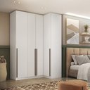 Ver imagem 4 de Guarda Roupa Modulado de Canto Reto 4 Portas Altezza Branco Trend
