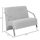 Ver imagem 2 de Poltrona Namoradeira 2 Lugares Vênus Braço Alumínio D Salla Suede Vermelho