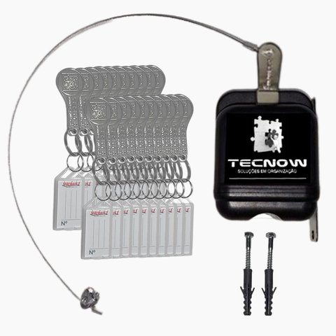 Kit 01 Travas Tecnow para Carrinho de Compras em Condominio + 20 Chaves