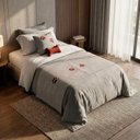Ver imagem 1 de Kit 3 Pçs Peseira Cama Solteiro Impermeável e Almofada Cheia para Pet: Cinza
