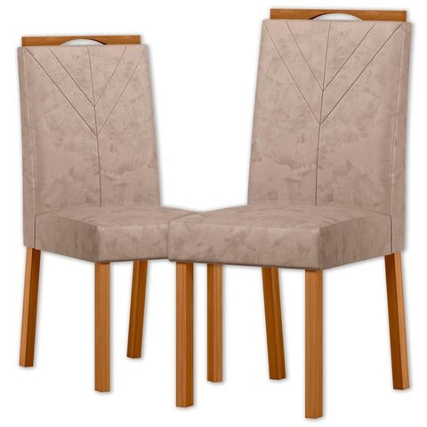 Cadeira para Mesa de Jantar Anitta 2024 Kit 2 Peças Ype/suede Marrom - Nc
