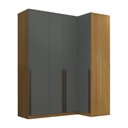 Ver imagem 2 de Guarda Roupa Modulado de Canto Reto 4 Portas Freijó/Titânio Altezza Trend