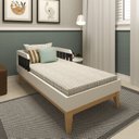 Ver mais imagens de Cama Infantil com Pés em Pinus Milou Branco/Preto