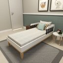 Ver imagem 1 de Cama Infantil com Pés em Pinus Milou Branco/Preto