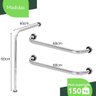 Barra De Apoio Para Vaso Sanitário e 2 Alça Reta Idoso 60cm - 3