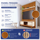 Ver imagem 5 de Rack com Painel Ripado para TV até 65 Polegadas MDF 179CMX244CM Frisado Milo Marrom