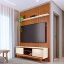 Ver imagem 1 de Rack com Painel Ripado para TV até 65 Polegadas MDF 179CMX244CM Frisado Milo Marrom