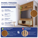 Ver imagem 5 de Rack com Painel Ripado para TV até 65 Polegadas MDF 179CMX244CM Frisado Milo Marrom e Bege