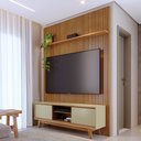 Ver imagem 1 de Rack com Painel para TV até 65 Polegadas Ripado Frisado MDF 244CMX179CM Linha Milo Madetec Cumaru/Opala