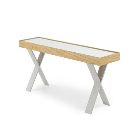 Aparador Sorotov Base Branca Tampo Espelhado 160cm - 77071