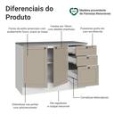 Ver imagem 5 de Balcão de Pia 120 cm 2 Portas 3 Gavetas (com Tampo) Branco/Crema Vik Madesa