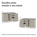 Ver imagem 6 de Balcão de Pia 120 cm 2 Portas 3 Gavetas (com Tampo) Branco/Crema Vik Madesa