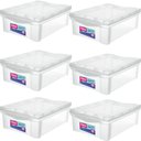 Ver imagem 1 de Kit 6 Caixas Organizadoras 13,5l Ordene Tampa Empilhável Closet Escritório Incolor