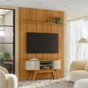 Ver imagem 1 de Rack com Painel para TV até 65 Polegadas MDF 179CMX312,5cm Curvo Frisado Silverston Marrom