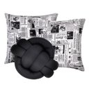 Ver imagem 1 de Kit 2 Almofadas Decorativas cheias mais Almofada Nó Preto