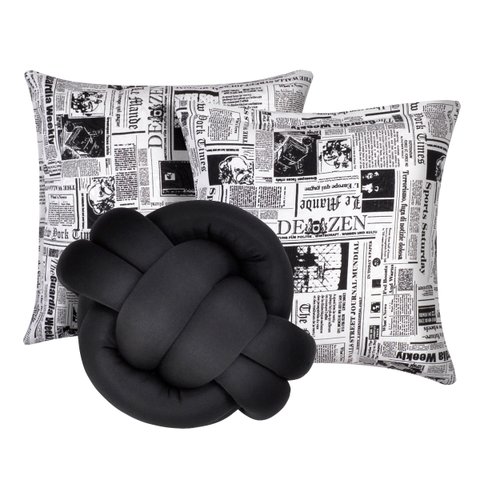 Kit 2 Almofadas Decorativas cheias mais Almofada Nó Preto