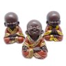 Trio de Buda da Felicidade Prosperidade Marrom Bandeja 20x10 - 4