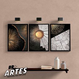 Quadro Trio árvore Textura -- Br Artes - 2
