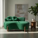 Ver imagem 1 de Namoradeira Sofá Feijão Lounge 120cm Orgânica Bouclé Verde