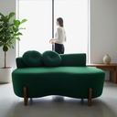 Ver imagem 2 de Namoradeira Sofá Feijão Lounge 120cm Orgânica Bouclé Verde