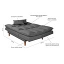 Ver imagem 7 de Sofá Cama Vancouver com Banqueta Suede Cinza 380 Império Estofados