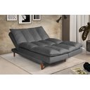 Ver imagem 2 de Sofá Cama Vancouver com Banqueta Suede Cinza 380 Império Estofados
