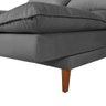 Sofá Cama Vancouver com Banqueta Suede Cinza 380 Império Estofados - 5