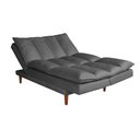 Ver imagem 6 de Sofá Cama Vancouver com Banqueta Suede Cinza 380 Império Estofados