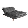 Sofá Cama Vancouver com Banqueta Suede Cinza 380 Império Estofados - 6