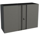 Ver imagem 1 de Armário Aéreo de Cozinha em Aço Multibox 2 Portas Cinza/preto - Telasul