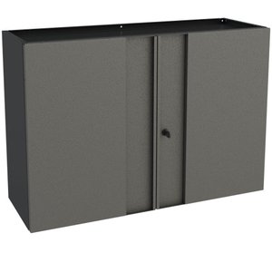 Armário Aéreo de Cozinha em Aço Multibox 2 Portas Cinza/preto - Telasul