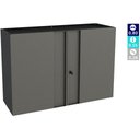 Ver imagem 3 de Armário Aéreo de Cozinha em Aço Multibox 2 Portas Cinza/preto - Telasul