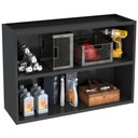 Ver imagem 2 de Armário Aéreo de Cozinha em Aço Multibox 2 Portas Cinza/preto - Telasul