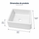 Ver imagem 3 de Cuba Branca Quadrada Lavatorio de Polipropileno para Sobrepor Pia Banheiro