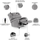 Ver imagem 3 de Poltrona do Papai Reclinável Kalie Controle Power Elétrico Fh9 Linho Cinza - Mpozenato