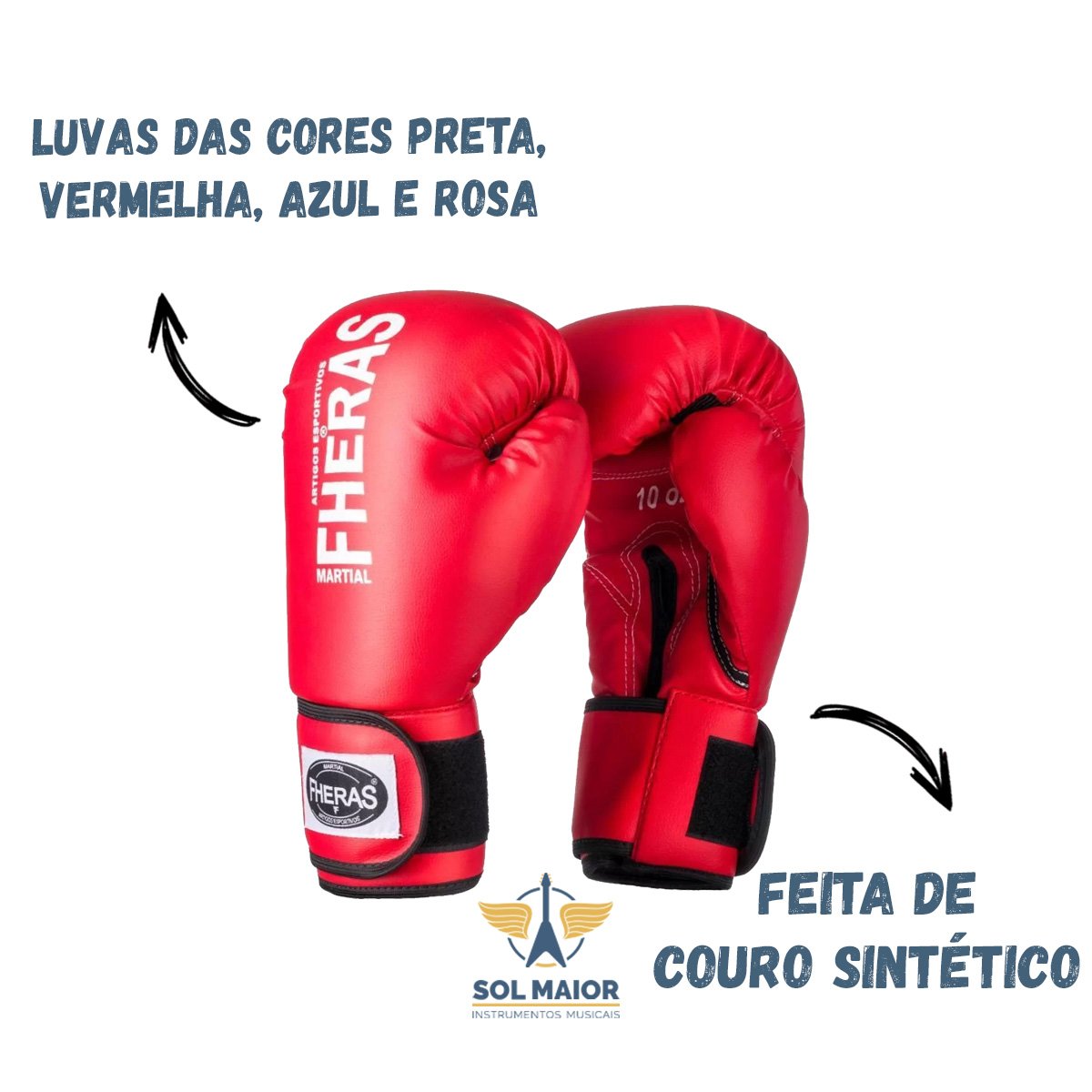 Kit Luvas Boxe Tradicional FHERAS + Bandagem e Protetor Bucal - 08 OZ - Vermelho - 6