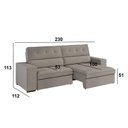 Ver imagem 4 de Sofá 3 Lugares Retrátil e Reclinável Veludo Soft 230cm Grécia Bege