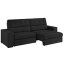 Ver imagem 3 de Sofá 3 Lugares Retrátil e Reclinável Veludo Soft 230cm Grécia Preto