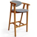 Ver imagem 6 de Kit 06 Banquetas Alta para Cozinha Bancada Bar Sala de Jantar Fixa Cecília L02 Bouclê Cinza - Lyam