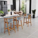 Ver imagem 7 de Kit 06 Banquetas Alta para Cozinha Bancada Bar Sala de Jantar Fixa Cecília L02 Bouclê Cinza - Lyam