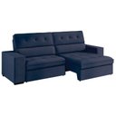 Ver imagem 3 de Sofá 4 Lugares Retrátil e Reclinável Veludo Soft 250cm Grécia Azul