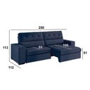 Ver imagem 4 de Sofá 4 Lugares Retrátil e Reclinável Veludo Soft 250cm Grécia Azul